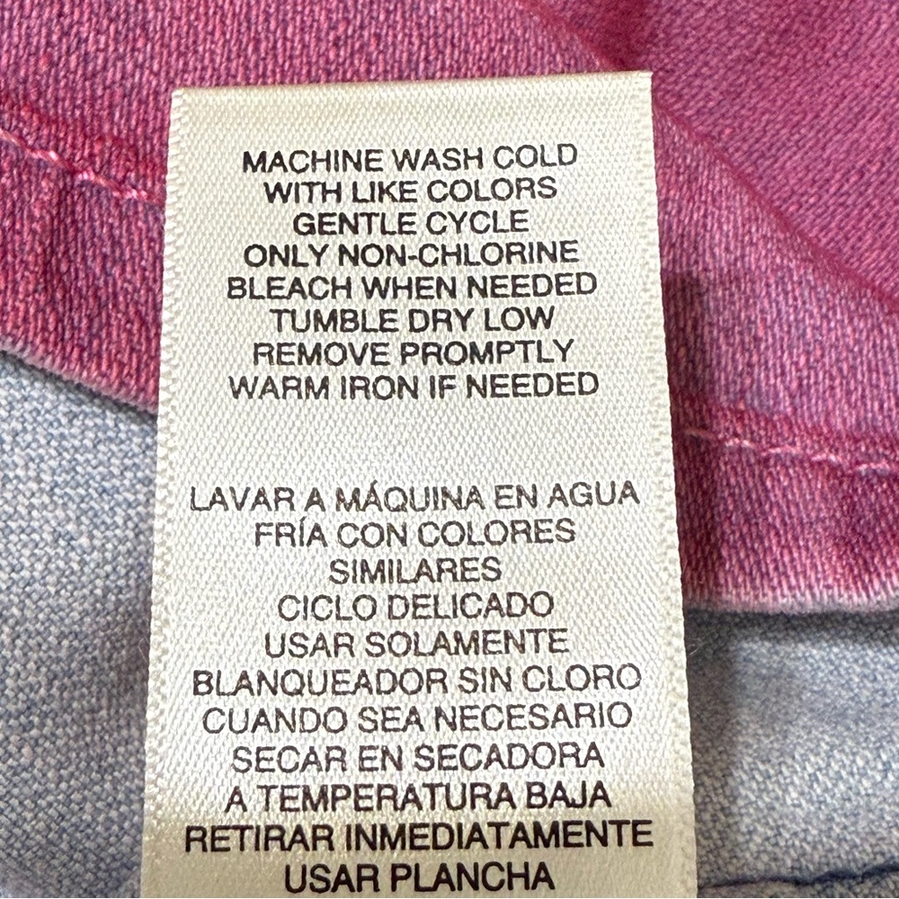 Jordache Vintage Ombre Pink Denim Button Front Tank Dress Size Large - Picture 9 of 10